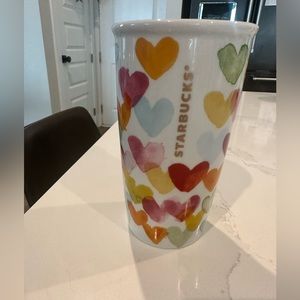 Starbucks Watercolor Heart Travel Mug